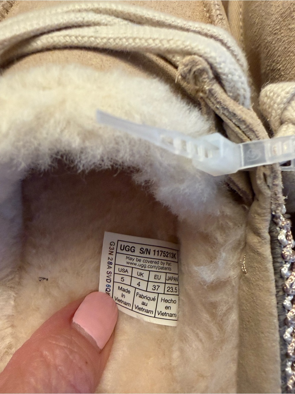 UGG Light Beige Suede Lace Moccasins - Picture 5 of 5